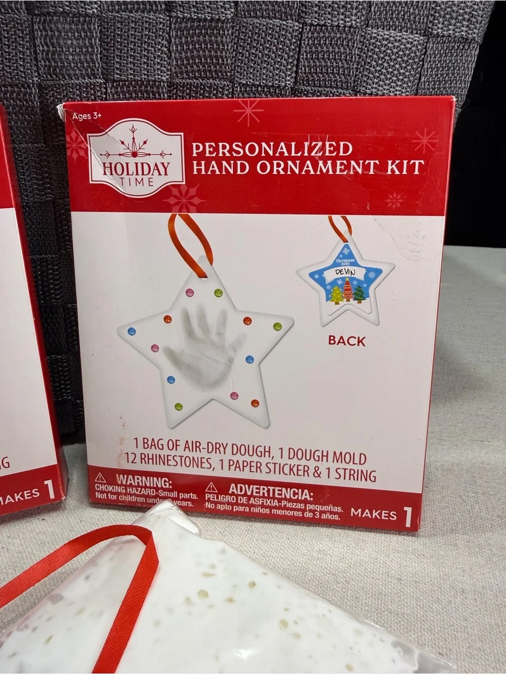 Holiday Time Personalized Star Hand Ornament Kit - Set of 2 - NWT